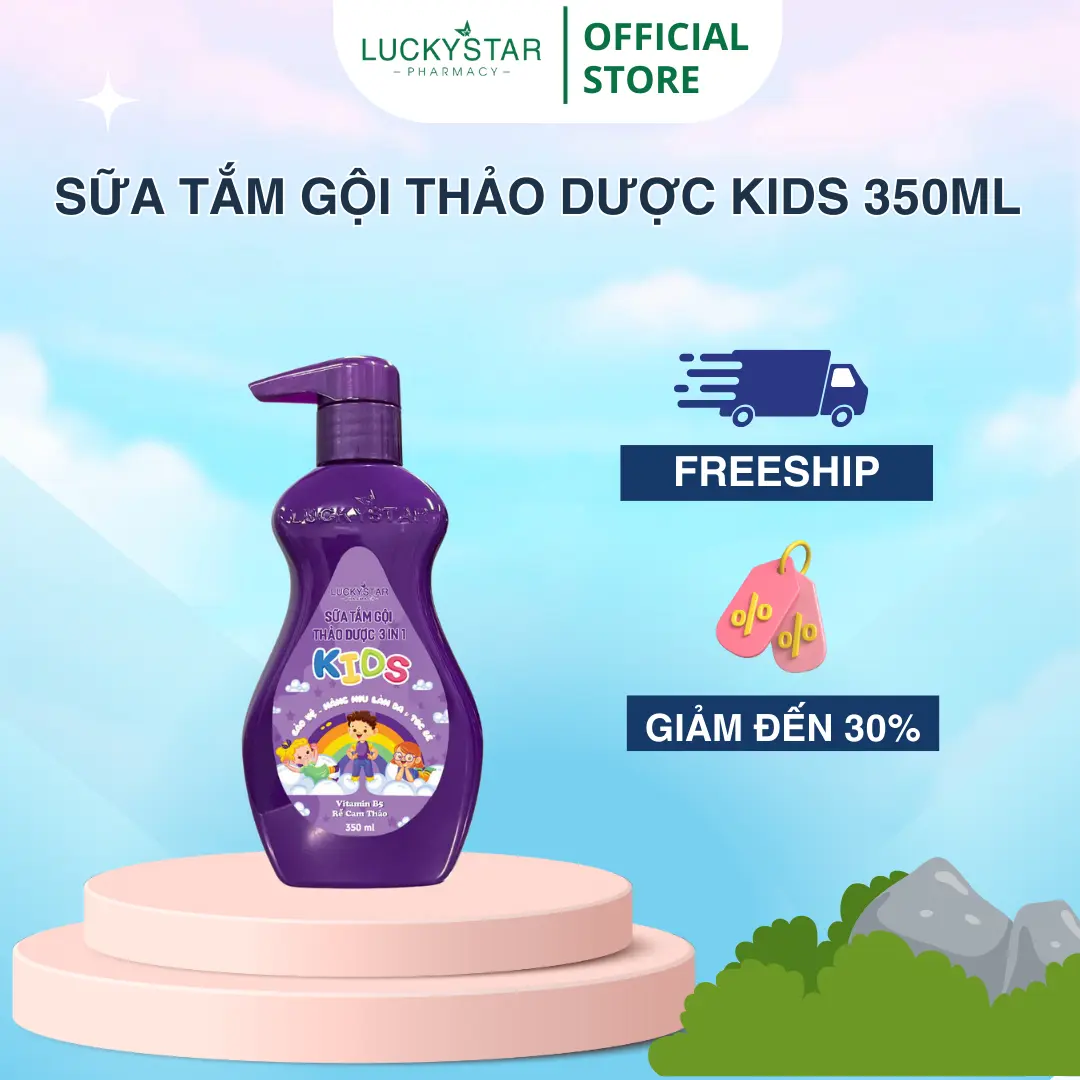 Sữa Tắm Gội Thảo Dược Baby 3in1 Lucky Star - Chăm sóc da bé, cho bé