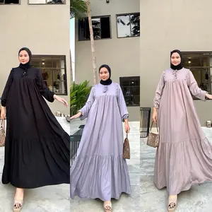 Siena Dress Cantik Lya.id busui friendly Bahan Rayon Twill bahan adem Nyaman Gamis Muslim kekinian