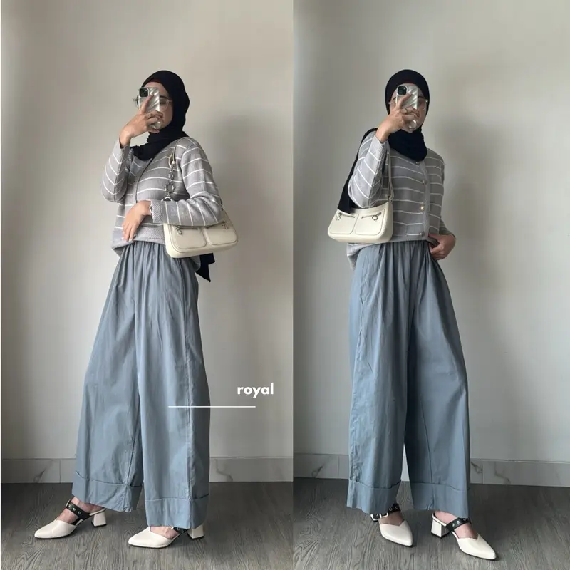 WIDIE WIDE LEG PANTS by Leody || kode (1699) ||celana wanita panjang kulot katun 2