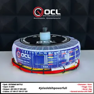Trafo Toroid Donat OCL 10A CT 35V 45V 55V 65V 75V 90V Spek EXTREME BATTLE