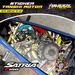 Sticker Aksesoris Pelindung Tangki Motor Satria FU Facelift-Sticker Tangki Motor Satria FU Desain Karakter Rider-Tahan Lama-STK-SSFUF