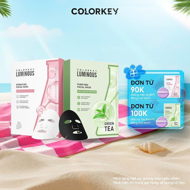 [DEAL HOT] 1 HỘP Mặt Nạ Giấy COLORKEY LUMINOUS Hỗ Trợ Cấp Ẩm PHIÊN BẢN NÂNG CẤP MỚI 10 miếng/hộp