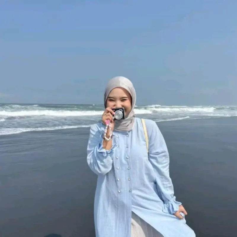 NARA Tunik-Tunik atasan wanita Muslim atasan outer terbaru kancing aktif Variasi Panjang Oversize Remaja 0