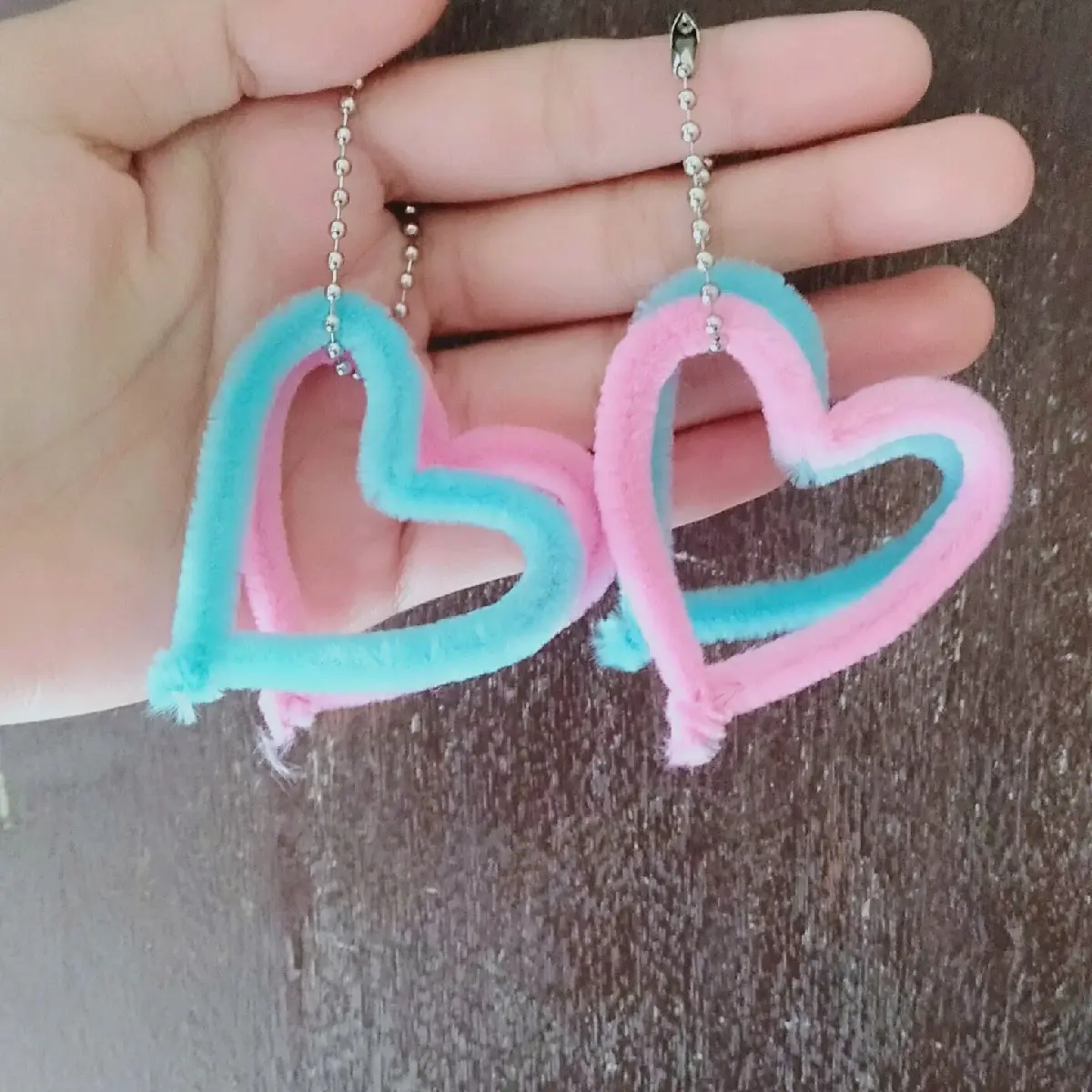 Gantungan Kunci Kawat Bulu Double Love Murah - Model Terbaru