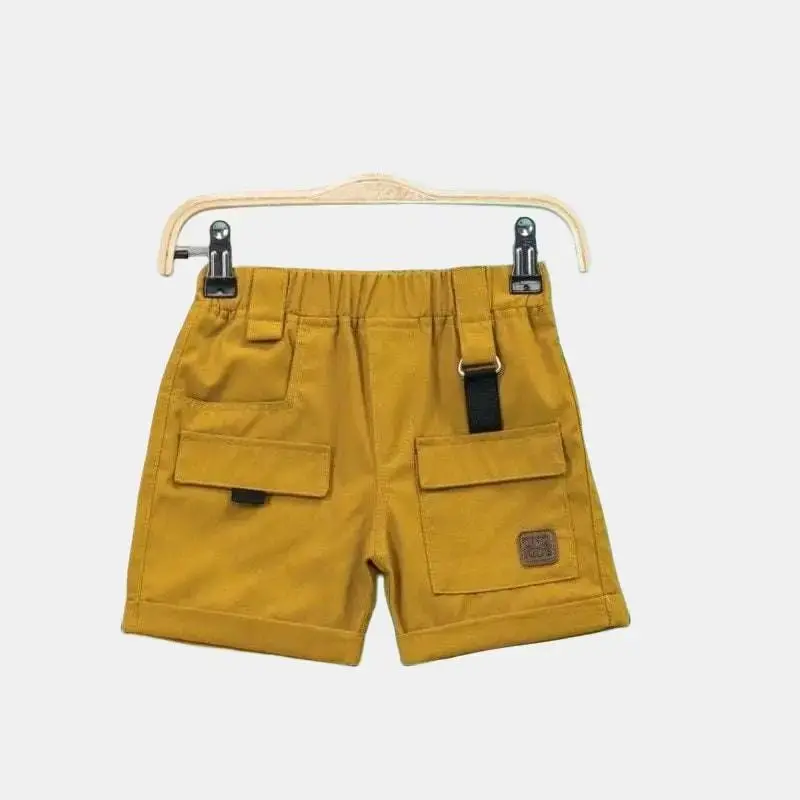 Paket 4 Pcs Celana Cargo Pendek Anak Cowok Cewek Usia 1-10 Tahun Katun - Variasi Kantong, Ring Besi, dan Tali - Fashion 1