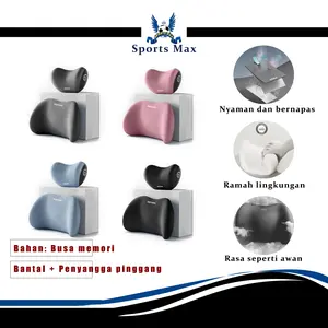 [ BISA COD ] Car Wash Accessories Car Bantal Berkendara Mobil Set Penopang Leher Dan Pinggang Hitam Bantal Leher Busa Memori Bantal Lumbar Pinggang Mobil Bantalan Kepala Penyangga Pinggang Bahan Busa Memori lengkap Coklat Kursi bantal leher mobil