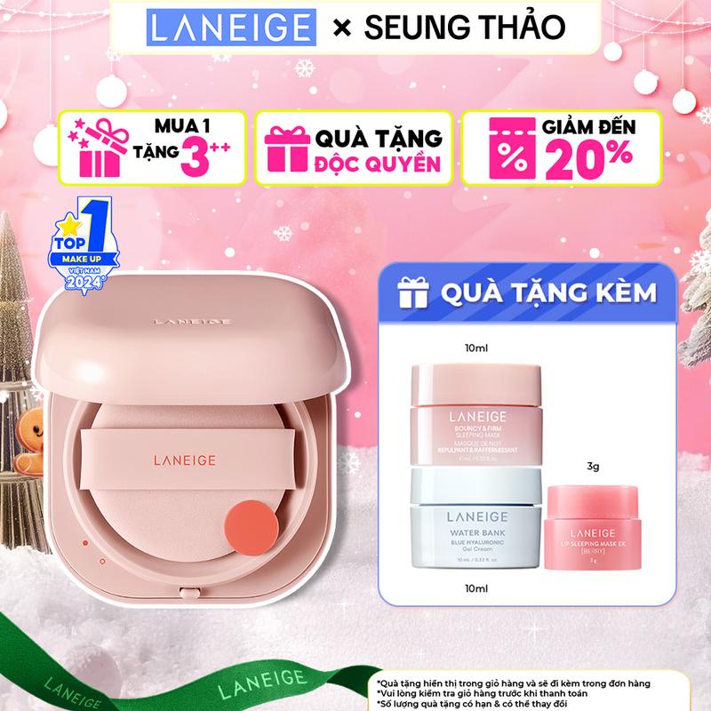   LANEIGExSEUNG THẢO  Phấn nước Trang Điểm che phủ siêu nhẹ che khuyết điểm căng bóng LANEIGE NEO Cushion Glow 15g Mỹ Phẩm Cosmetic Women 