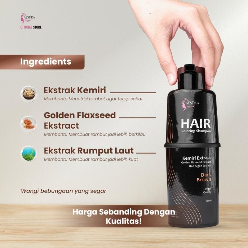 PROMO SPECIAL-Original Aestika Shampo Penghitam Rambut Beruban - Hair coloring shampoo, Penghitam rambut, Penghitam uban 6