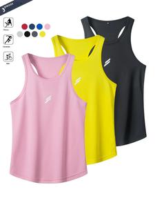 Camisetas deportivas casuales de verano para hombre, camiseta sin mangas de corte muscular con logo reflectante, camiseta de gimnasio transpirable y de secado rápido
