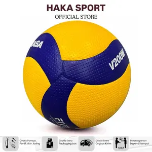 Bola Voli Mikasa V200W Original Import Made In Thailand Full Press Kulit Pu Tournament Training Ball Outdoor Indoor