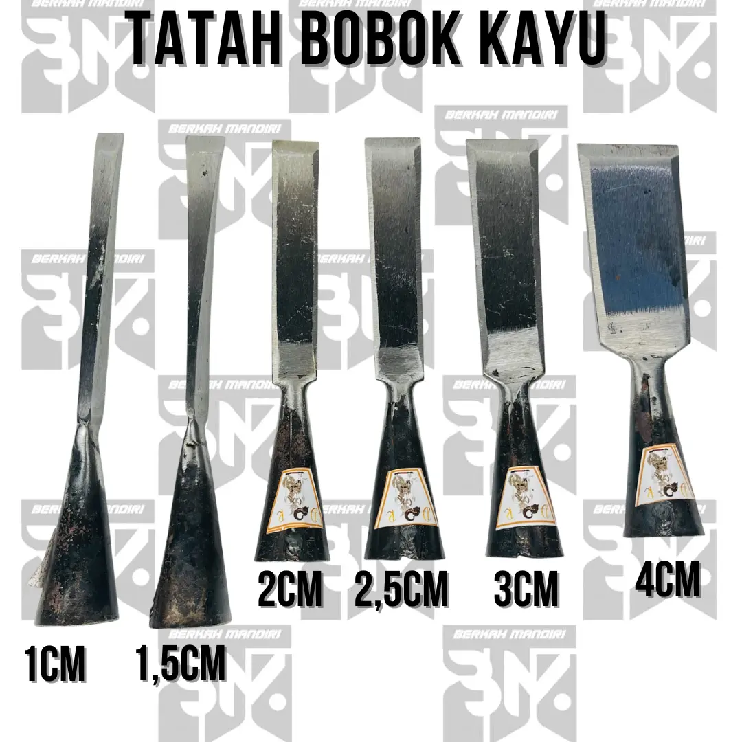 PAHAT TUKANG KAYU/TATAH BOBOK BAHAN BAJA KWALITAS TERJAMIN UKURAN 1CM-4CM