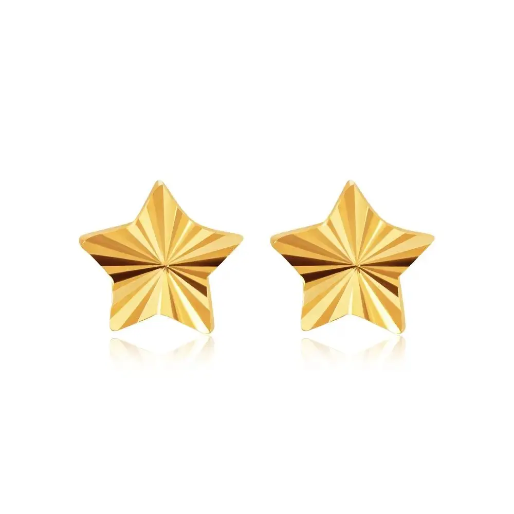SK Jewellery SK 916 Frilled Star Gold Earrings