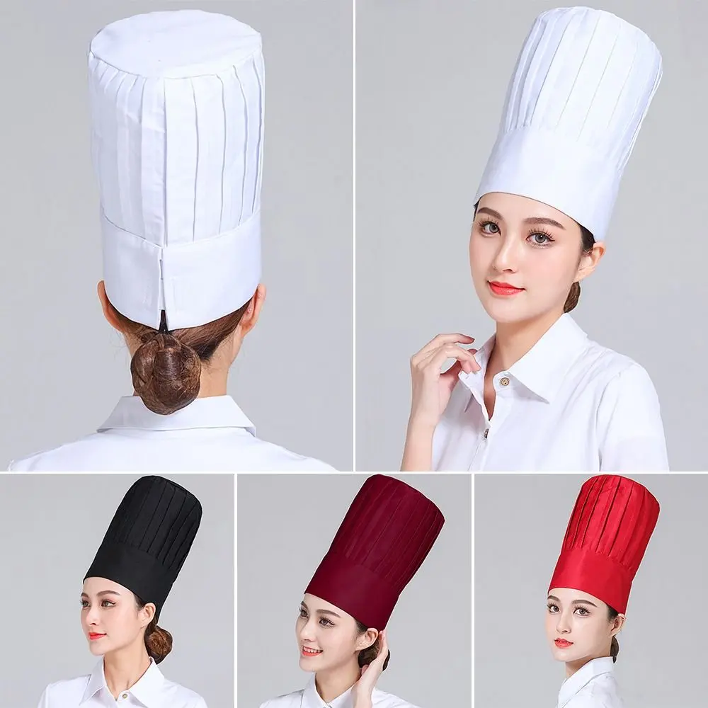 Classic Cotton Chef Hat Elastic Adjustable Cook Hat Work Headband Chef Cap Unisex