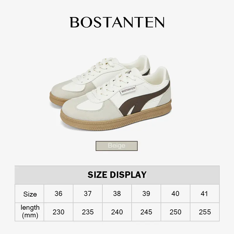[Christy shoes] BOSTANTEN Mode Liar Sepatu Dexun Nyaman Murid Sepatu kets Krem Hitam Ringan Nyaman Anti Selip 1