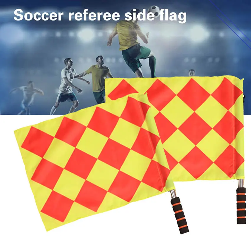BEAUTY 2pcs Bendera Wasit CIMA Bendera Football Referee Linesman Flag Hakim Garis Wasit Sepak Bola
