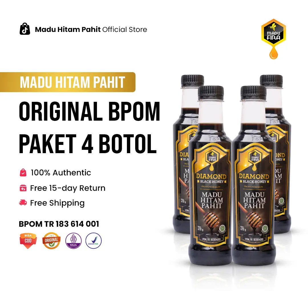 [FLASH SALE] MADU HITAM PAHIT DIAMOND PAKET 4 BOTOL