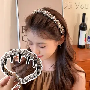 Bando Sisir Sirkam Wanita Korea Glamor Elastis || Bando Sirkam Tweed Wanita Korea Elegan Rapi