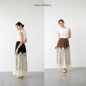 ￼[Jenn & Rose]Camilla Lace Pleated Skirt premium | Rok Brukat Wanita | Rok Plisket Brukat | Lace Skirt | Brukat Premium