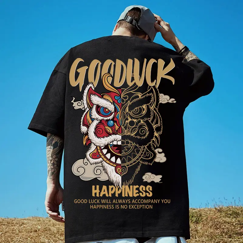 Fashion Brand Half Sleeve Men's Hip Hop plus Size Men's Short-Sleeved T-shirt National Fashion Bronzing T-shirt Top