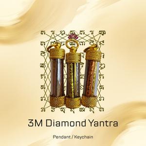 3 Metal Diamond Armor Yantra Pendant (4cm)