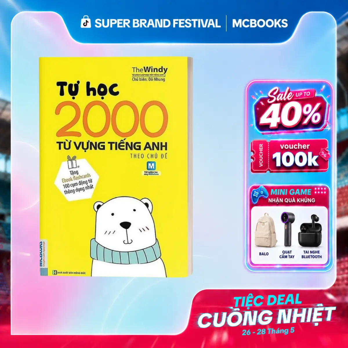 Sách - Tự Học 2000 Từ Vựng Tiếng Anh Theo Chủ Đề Phiên Bản Khổ Nhỏ Dành Cho Người Học Căn Bản - MCBooks - Tặng Bookmark