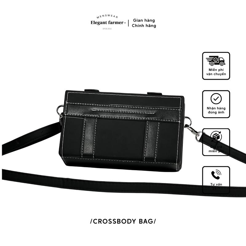 ELEGANT FARMER Túi hộp đeo chéo da Pu cao cấp phiên bản nâng cấp 2025. M-02