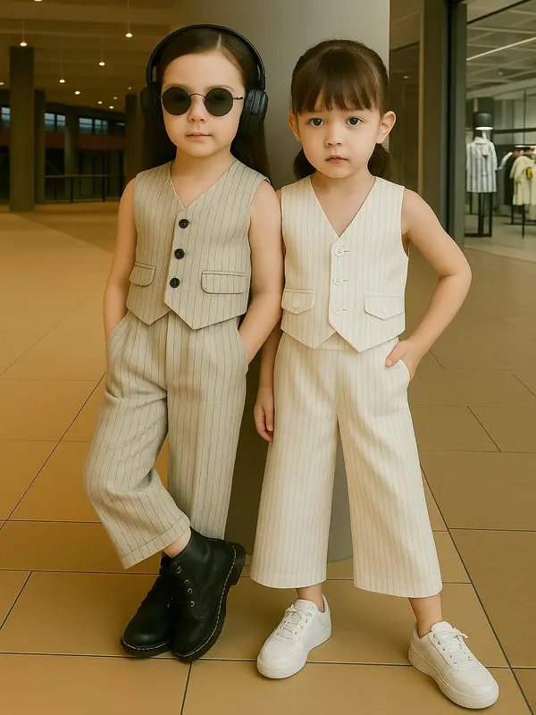 Setelan Vest Anak perempuan umur 1-8 Tahun Bahan semiwoll Premium 0