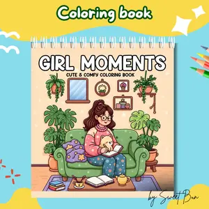 Buku Mewarnai Anak Remaja Dewasa - Girl Moments Coloring Book