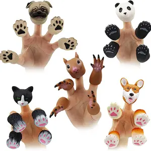 1Set Children Finger Puppet Animals Squirrel Hand Finger Story Puppets Game Cat Puppy Panda Finger Dolls Toys For Children Gifts