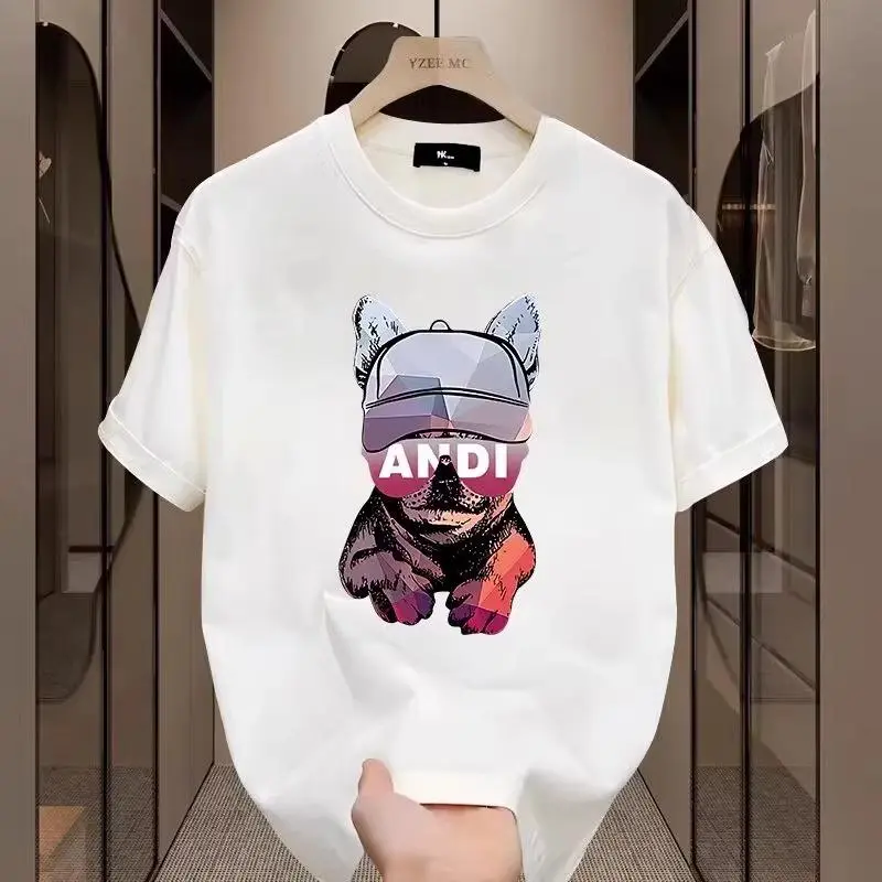Áo Thun Cotton Ngắn Tay, Hàng Mới Về, Cỡ Lớn, In Hình Chính Hãng Nam Menswear Cổ Tròn