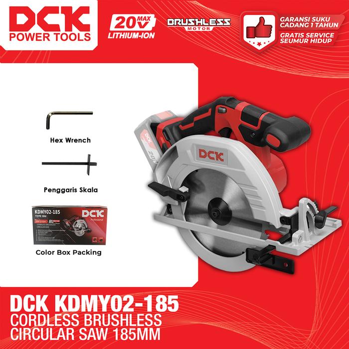 Gambar DCK KDMY02-185 Cordless Brushless Circular Saw 185mm / Mesin Sirkel 7 Inch - UNIT ONLY dari Drill&Co Kota Administrasi Jakarta Barat 5 Tokopedia