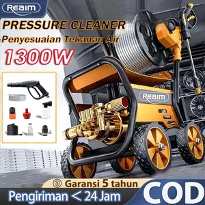 Reaim Jet Cleaner 300Bar 1300W IP55 Dengan pengukur tekanan Mesin Steam Pressure Washer Alat Cuci Motor High Pressure Cleaner mesin cuci mobil Air High Pressure Washer/jet cleaner tekanan tinggi/semprotan cuci motor/mesin cuci motor/mesin cuci mobil, cod