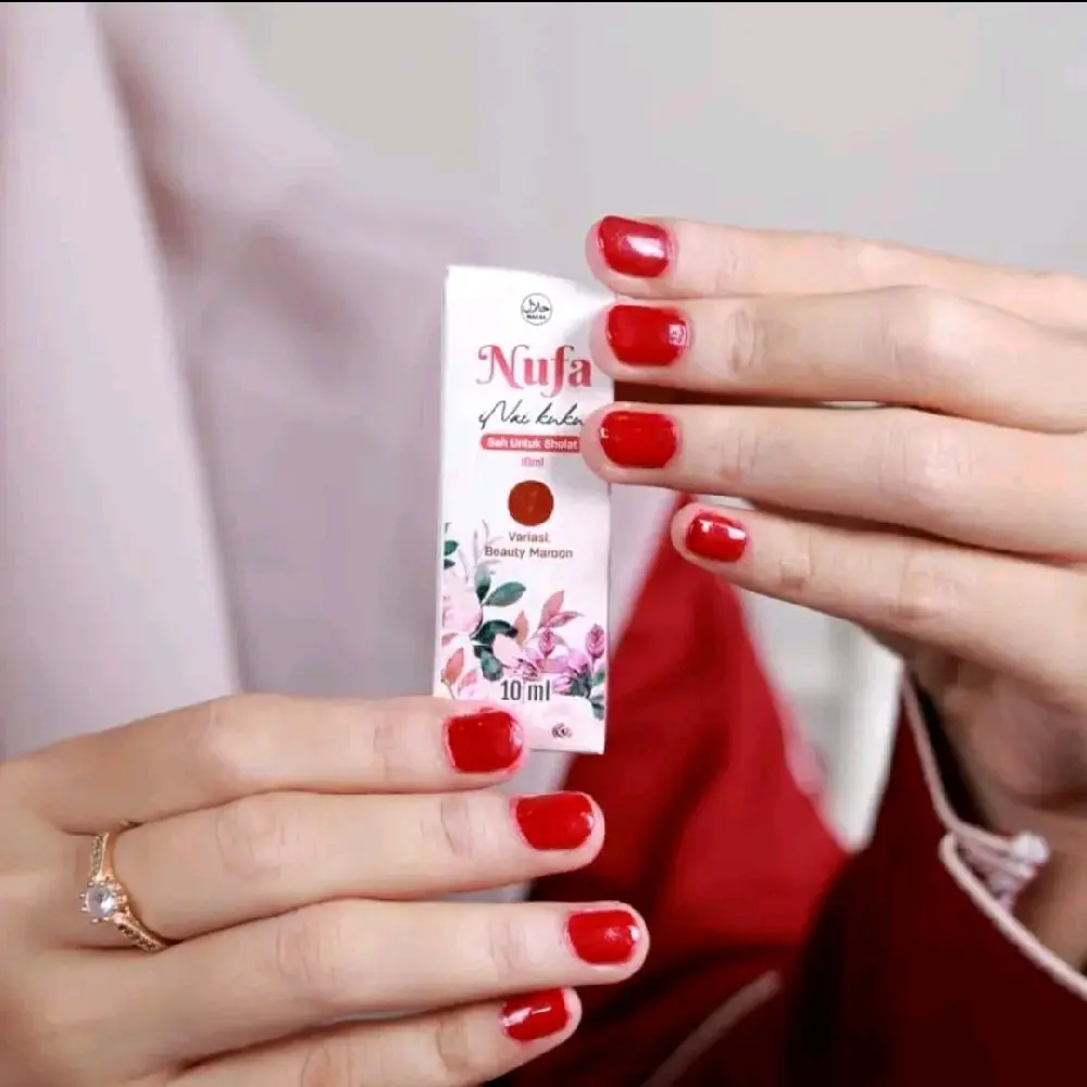 Inai Kuku Muslimah NUFA Beauty Maroon (Pasta) - Isi 10 ml - Brown, Black - Cherry, Orange, Art, Polish, Red, Berry, Henna, Cairan, Peach, Nail