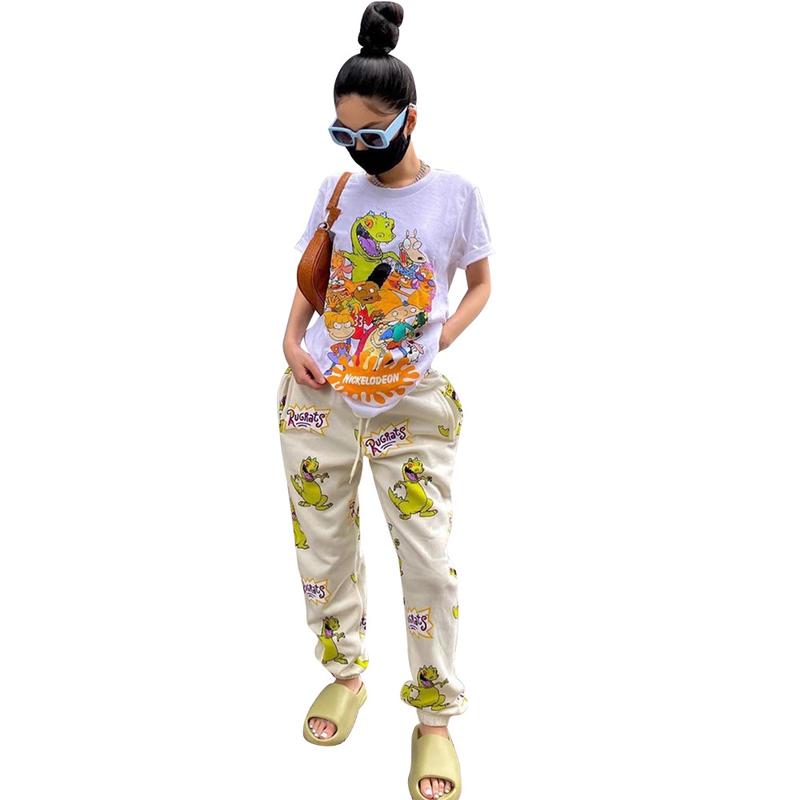 Autumn and winter 2022 featured cartoon print high-waisted women casu…