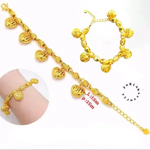 [Beli 1 Bonus 1 Random] Gelang Tangan Wanita Rantai P4jero Love Lapis Emas 24k Perhiasan