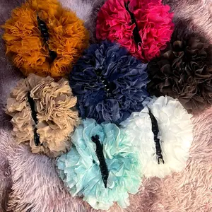 viral : scrunchie ikat rambut jepit bahan tile lembut ukuran jumbo