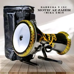 Darbuka 9inc SHOMBATY Motif Az zahir Terpasang Mika emin