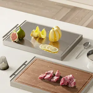 Talenan Stainless Steel Bahan Dua Sisi Chopping Board Multifungsi Cutting Board Ukuran 39*26cm