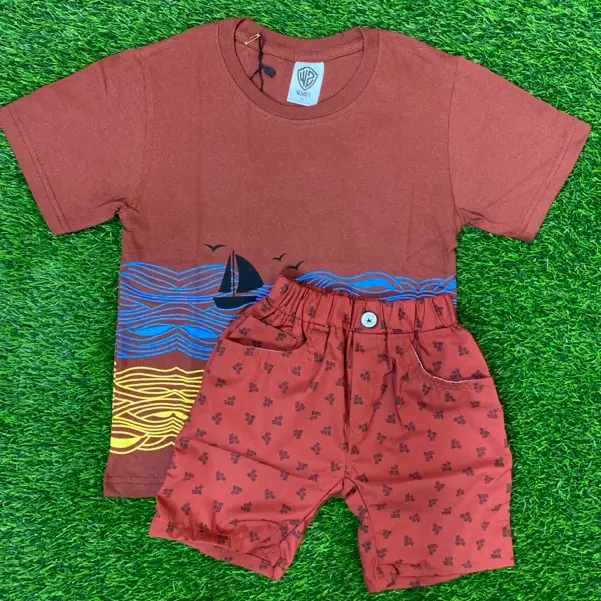 W2KIDS - LAUT TEES KATUN 24s SETELAN ANAK UMUR 1-5 TAHUN T SHIRT KAOS DAN CELANA COTTON POPLIN KARGO COMBED 4