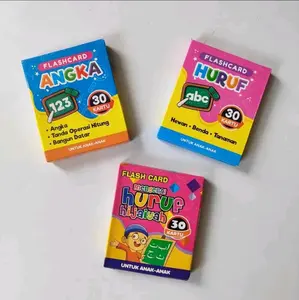(Paket isi 3 Box) Flashcard Huruf + Flash Card Angka + Flash Card Huruf Hijaiyah - Kartu Mainan Edukasi Anak - Lingkar Media