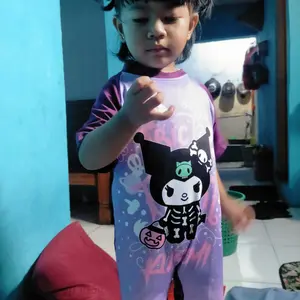 Baju renang anak perempuan 1-10 tahun motif kuromi Terlaris baju renang Sport Pink Pakaian Setelan Lengan Air