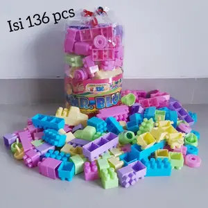 Mainan Anak Edukatif Blok Susun Isi 136pcs Bongkar Pasang Edukasi Bricks Balok Brick Plastik Toys