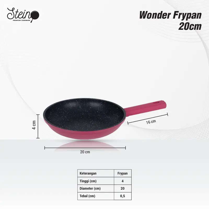 [EXCLUSIVE MAKSAN] STEIN Wonder Series Fry Pan - Wajan Penggorengan 20cm (5 Layers Stein Coating) 2