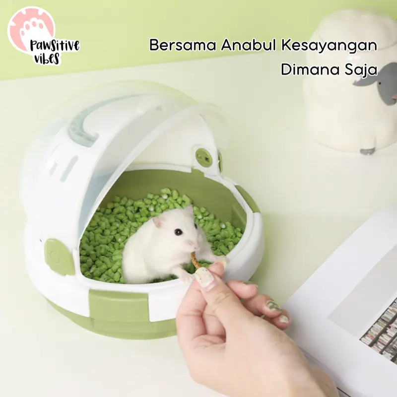 Cargo Hamster UFO Mini - Hamster Cage - Kandang Travel Hamster Sugar Glider Landak - Pet Outdoor Cage - Rumah Hamster Lucu Plus Botol Minum - Kandang Hamster Ufo Astronot - Astronaut Stye Hamster Cage - Rumah Sugar Glider - Kandang Travel Hamster 1