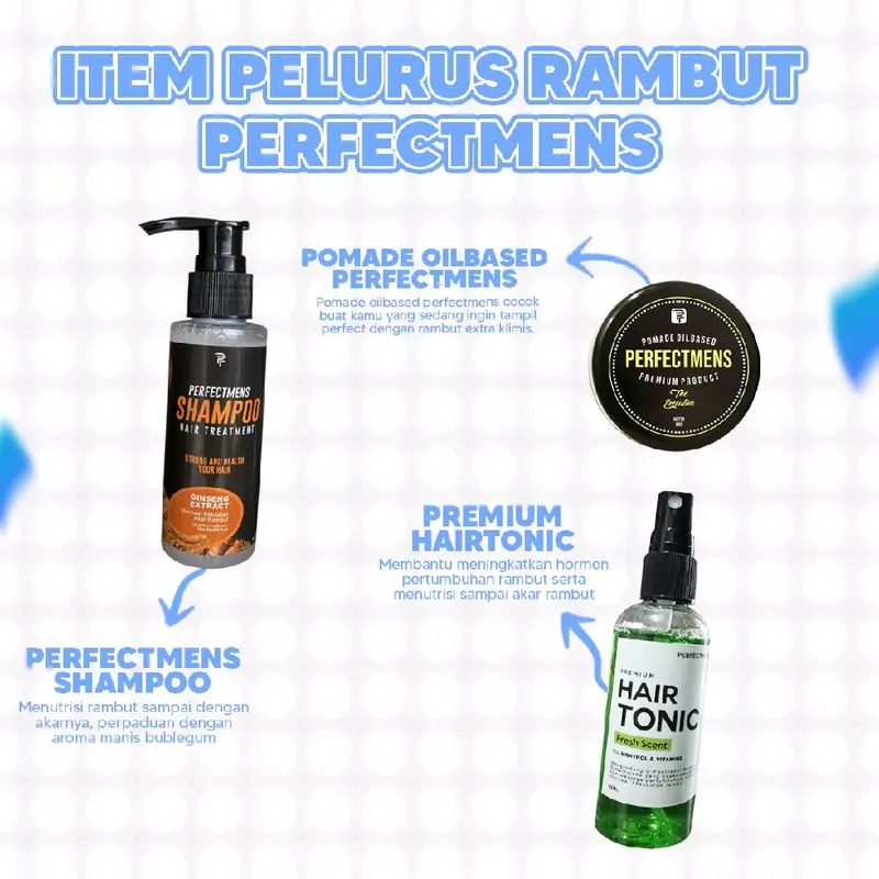 PAKET PELURUS RAMBUT PRIA PERFECTMENS PERAWATAN MELURUSKAN DAN MENUTRISI RAMBUT VITAMIN RAMBUT PRIA PERFECTMENS 2
