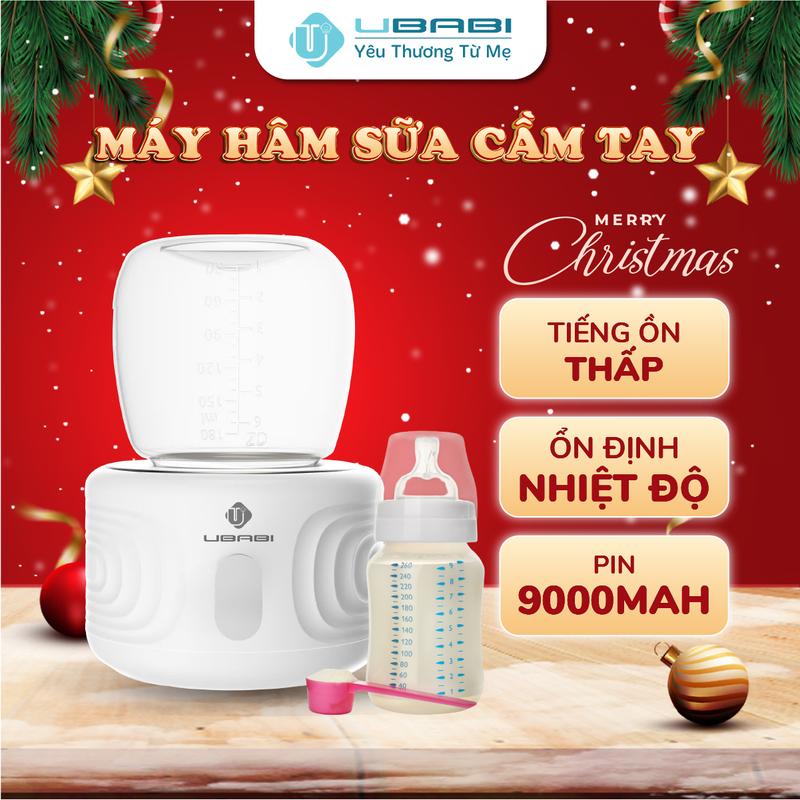  Máy Hâm Sữa Cầm Tay UBABI Tặng 5 Cổ Nối UB-US002 DQ-N15 Làm Ấm Sữa Hâm Nóng Sữa Dung Lượng Pin 9000mAh 