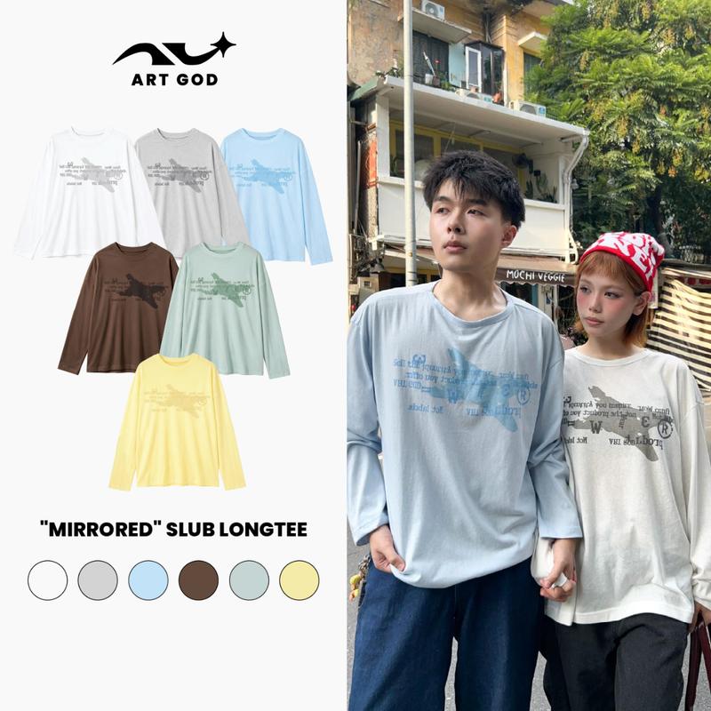 [MÀU MỚI] Áo Thun Xược Dài Tay "MIRRORED" Vải Cotton Slub Mềm Mịn Thoải Mái Unisex Nam Nữ ARTGOD HMT071