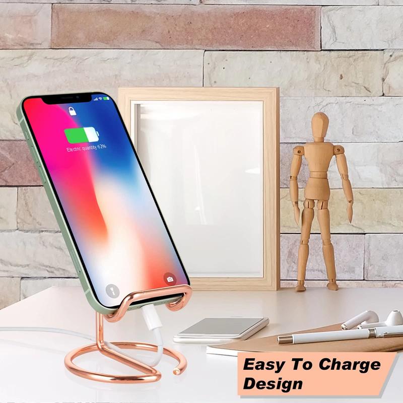 Product Introduction of Cell Phone Stand Holder Desk Accessories, Cute Metal Rose Gold, Compatible with All Mobile Phones, iPhone, Switch, iPad, Mobile Phone Accessories Holder Smartphone Cellphones Mount 3