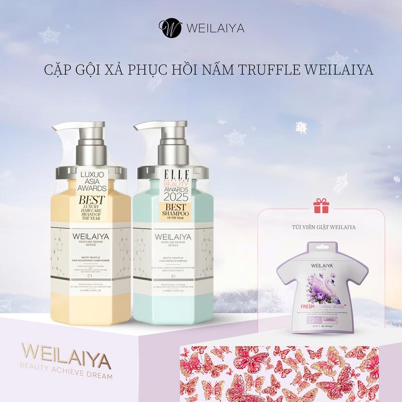 Cặp dầu gội xả phục hồi Weilaiya chiết xuất nấm Truffle giúp mượt tóc cho tóc hư tổn 450ml
