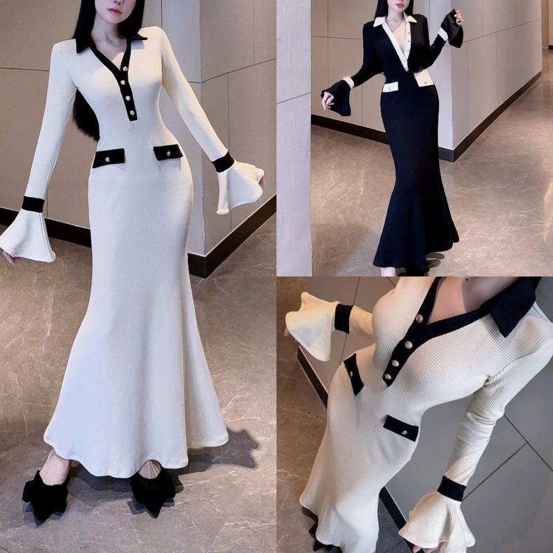 Thư Shop Váy Thiết Kế G23 Váy Len Xoè Dài Tay Loe Phong Cách Nữ Tính & Váy Nữ Xinh Nhẹ Nhàng